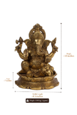 Brass Royal Ganesha Idol - Image 2