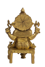 Brass Royal Seated Ganesha Idol - Image 4
