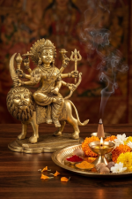 Brass Goddess Durga Simhavahini Idol