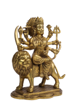 Brass Goddess Durga Simhavahini Idol - Image 5