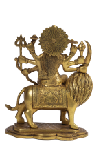 Brass Goddess Durga Simhavahini Idol - Image 4