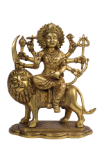 Brass Goddess Durga Simhavahini Idol - Image 6