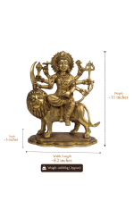 Brass Goddess Durga Simhavahini Idol - Image 2