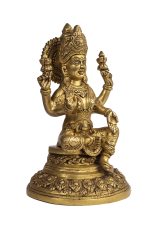 Brass Goddess Lakshmi Idol - Image 3
