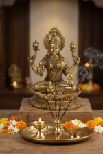 Brass Goddess Lakshmi Idol