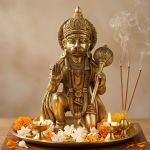 Brass Kneeling Bhakta Hanuman Idol