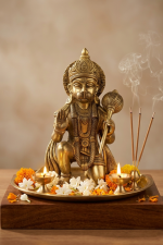 Brass Kneeling Bhakta Hanuman Idol