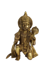 Brass Kneeling Bhakta Hanuman Idol - Image 3
