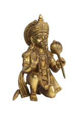 Brass Kneeling Bhakta Hanuman Idol - Image 5