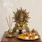 Brass Lord Surya Dev Bust Idol