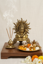 Brass Lord Surya Dev Bust Idol