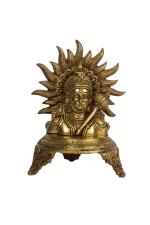 Brass Lord Surya Dev Bust Idol - Image 3