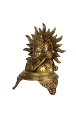 Brass Lord Surya Dev Bust Idol - Image 4