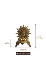 Brass Lord Surya Dev Bust Idol - Image 2