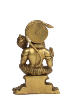 Brass Seated Veera Hanuman with Halo Idol - Image 6