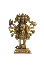 Brass Standing Panchamukhi Hanuman Idol - Image 3