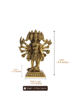 Brass Standing Panchamukhi Hanuman Idol - Image 2