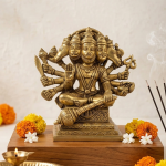 Brass Seated Panchamukhi Hanuman Idol