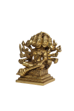 Brass Seated Panchamukhi Hanuman Idol - Image 4