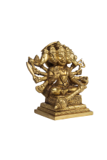 Brass Seated Panchamukhi Hanuman Idol - Image 5