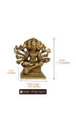 Brass Seated Panchamukhi Hanuman Idol - Image 2