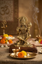 Brass Prasanna Anjaneya Idol with Prabhavali
