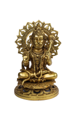 Brass Prasanna Anjaneya Idol with Prabhavali - Image 3
