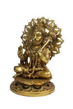 Brass Prasanna Anjaneya Idol with Prabhavali - Image 4