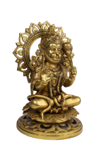 Brass Prasanna Anjaneya Idol with Prabhavali - Image 5