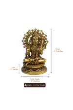 Brass Prasanna Anjaneya Idol with Prabhavali - Image 2