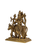 Brass Venugopala Krishna with Cow Idol - Image 4