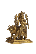 Brass Venugopala Krishna with Cow Idol - Image 5