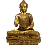 Antique Brass Meditating Buddha Statue