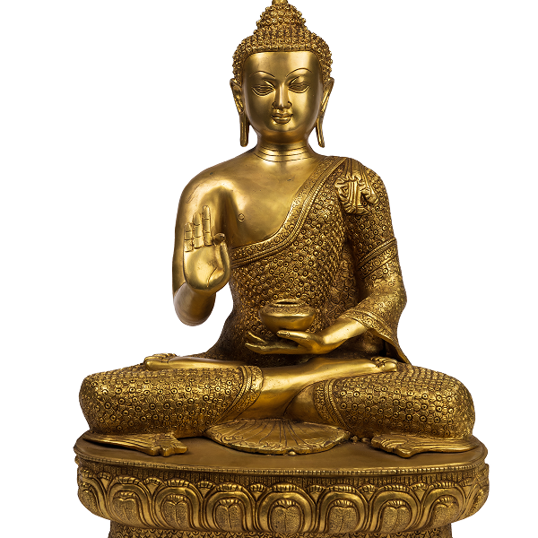 Antique Brass Meditating Buddha Statue