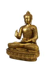 Antique Brass Meditating Buddha Statue - Image 4