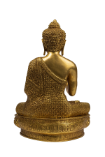 Antique Brass Meditating Buddha Statue - Image 5