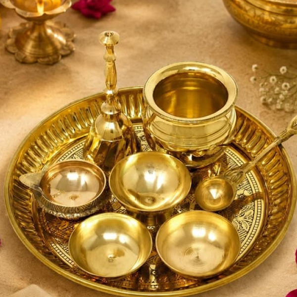 Brass Ritual Puja Thali Set